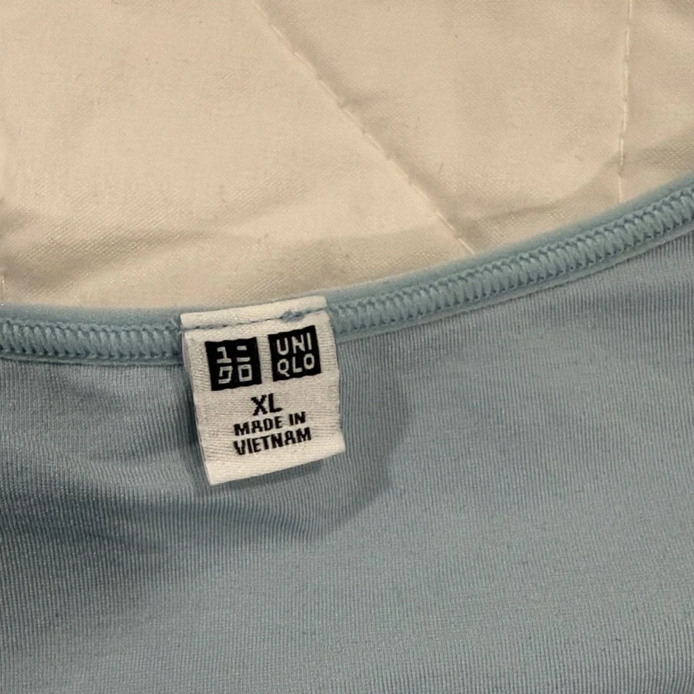 UNIQLO Women's Short Sleeve Ribbed Top - Sky Blue - Picture 2 of 2